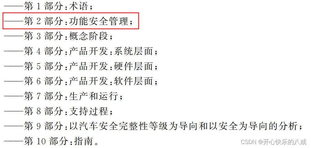 [ISO26262]汽车功能安全第二部分：功能安全管理