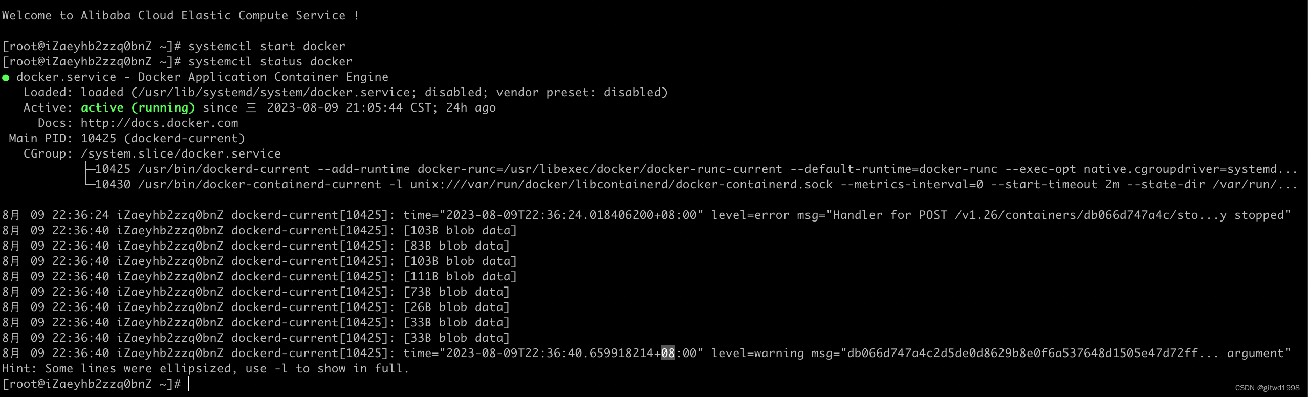 启动docker