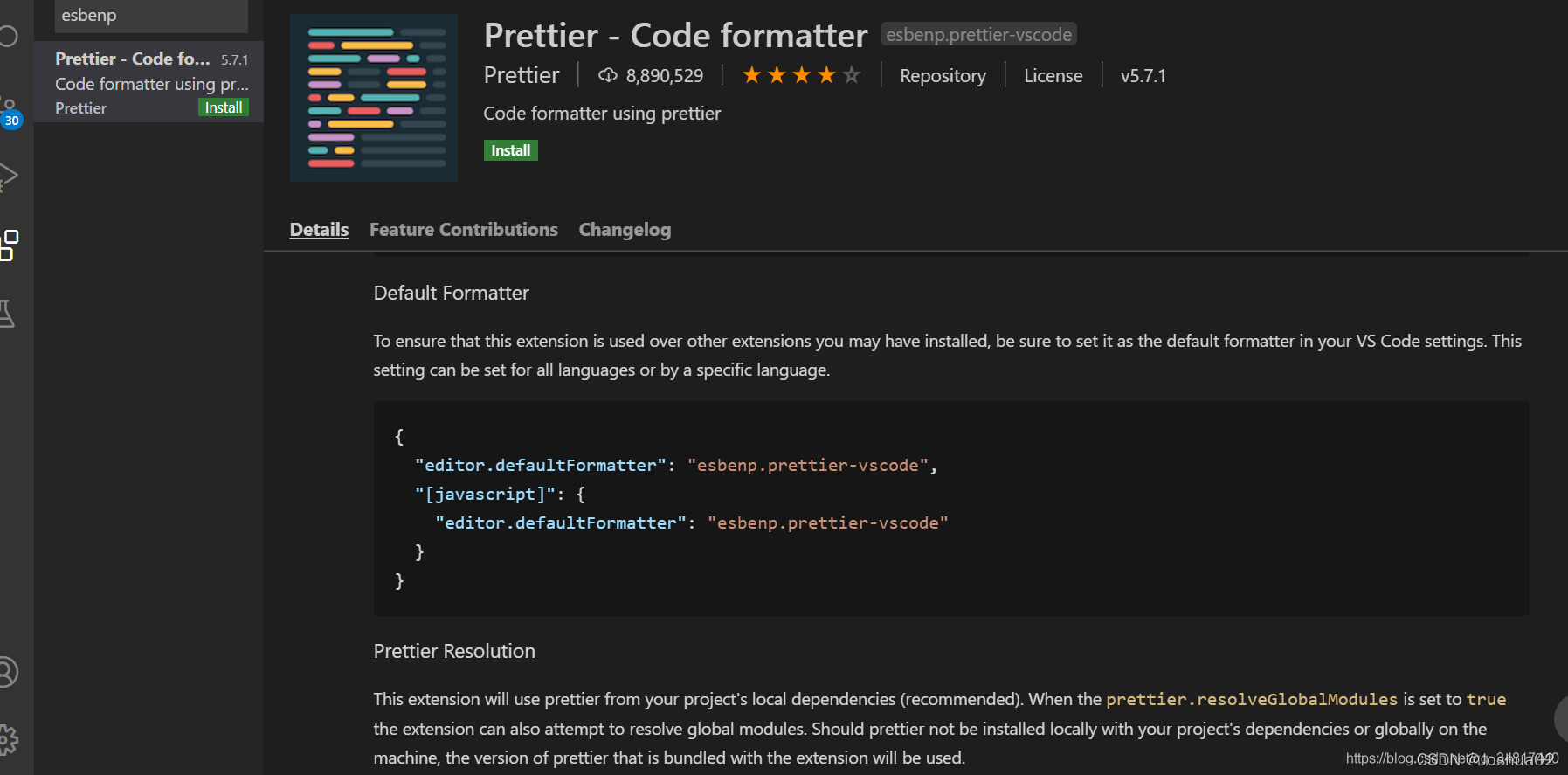 Vscode eslint Prettier extension Name Esbenp prettier vscode vscode-eslint-prettier-extension-name-esbenp-prettier-vscode