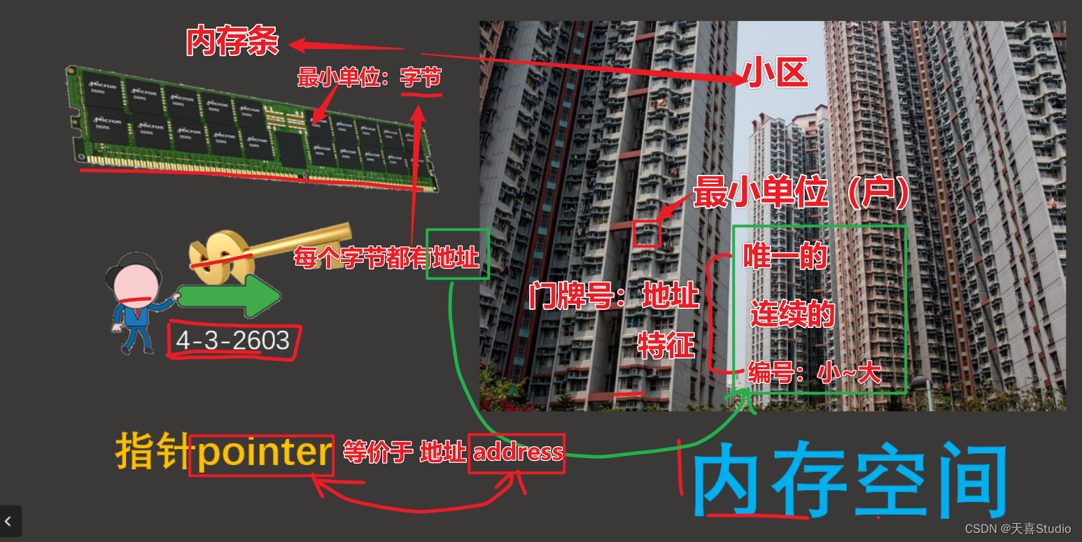 c语言—指针详解***内存地址***指针字节数***注意事项