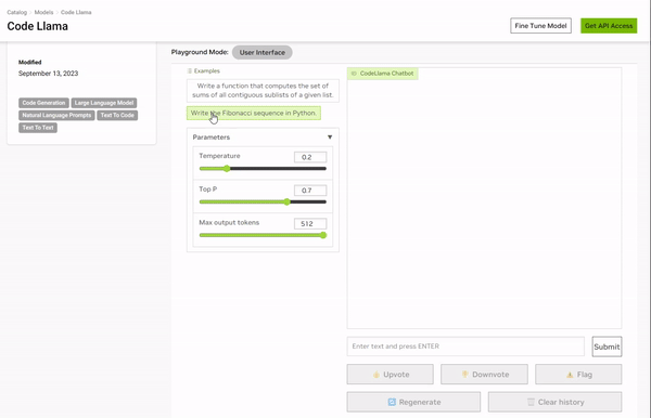 https://catalog.ngc.nvidia.com/orgs/nvidia/teams/playground/models/codellama