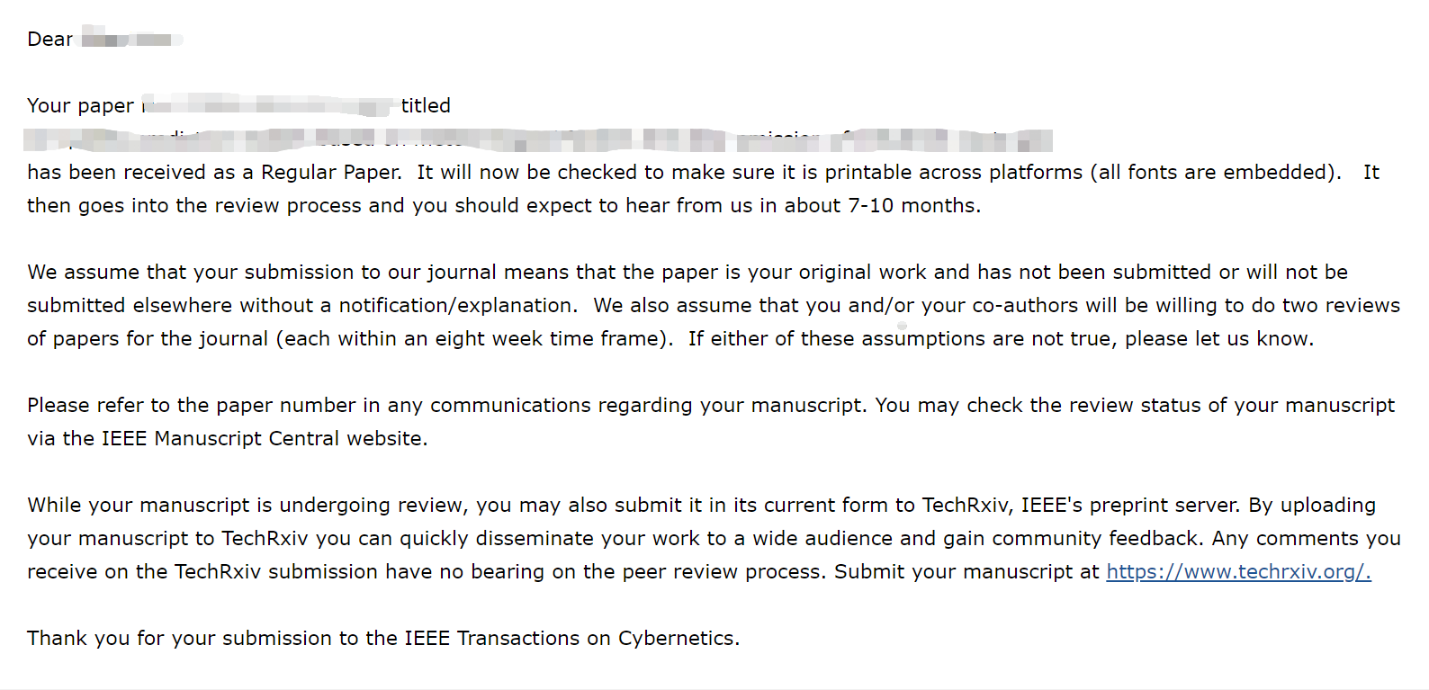 IEEE投稿完整流程——以IEEE Transactions on Cybernetics为例