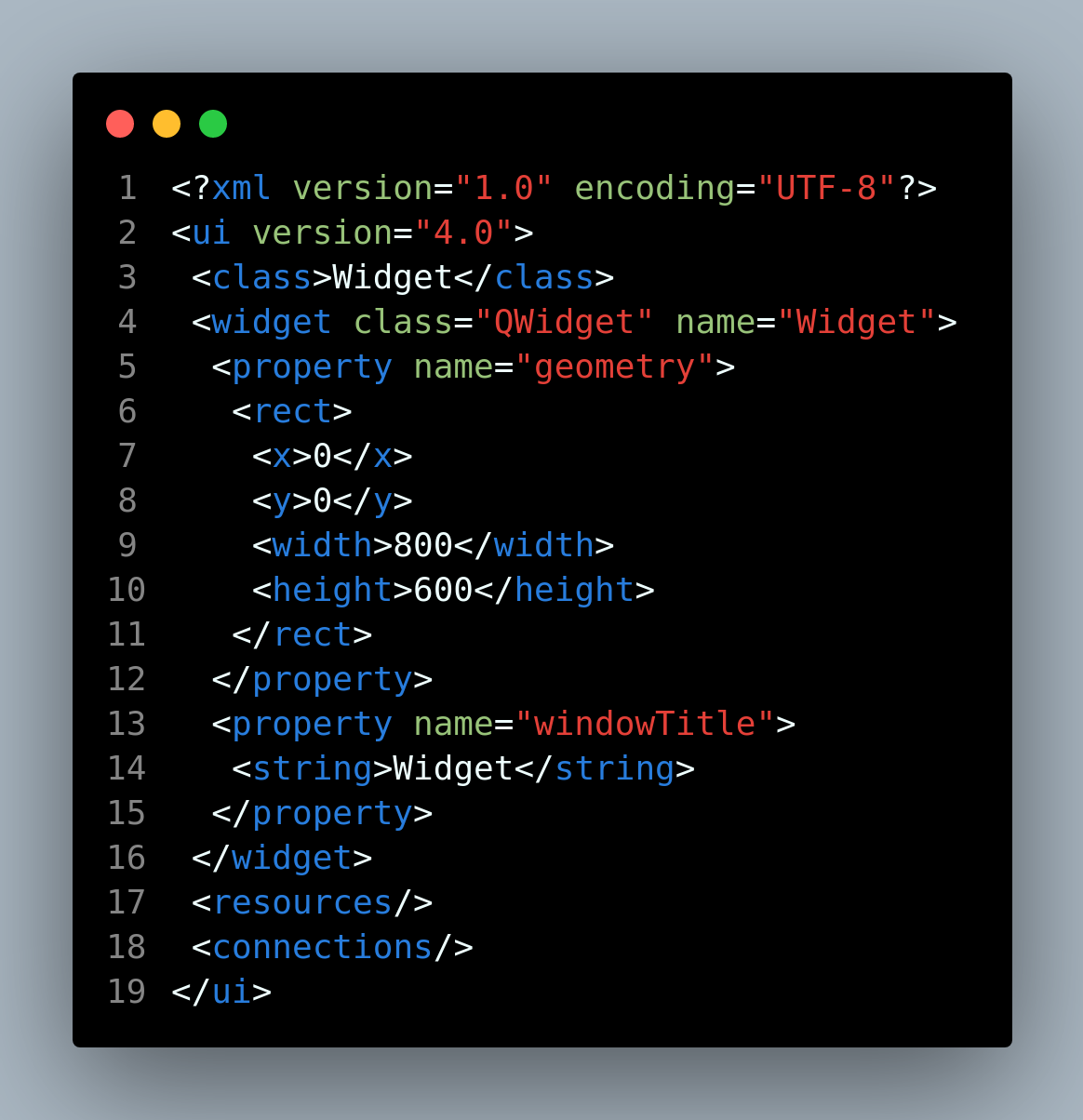 qt-C++基于QWidget的程序模板