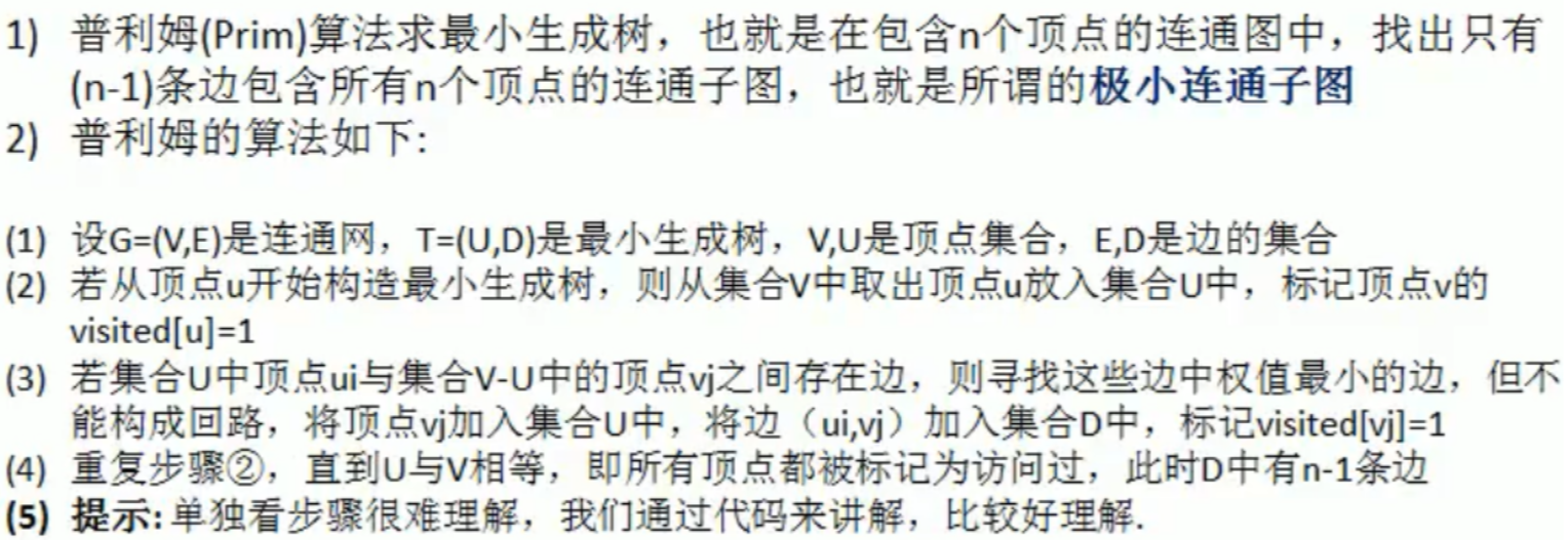 普利姆算法和克鲁斯卡尔算法解决最小生成树问题