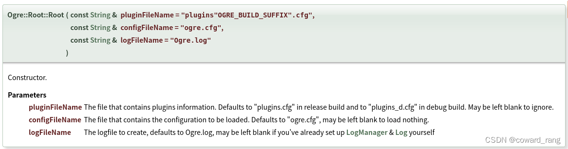 初始化参数的说明