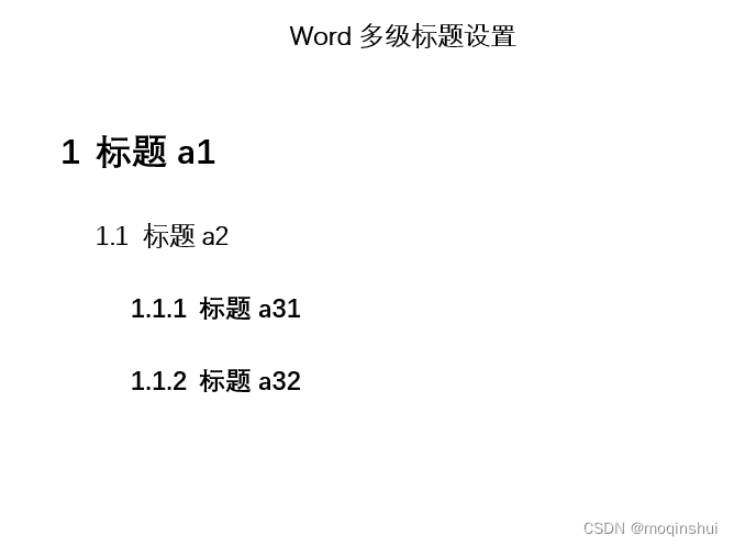 Word文档多级标题设置