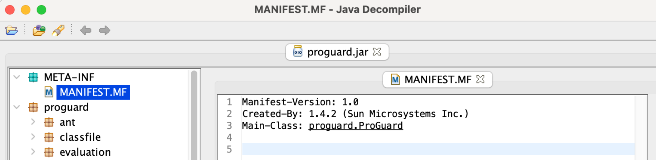 proguard.jar 中的 MANIFEST.MF 文件