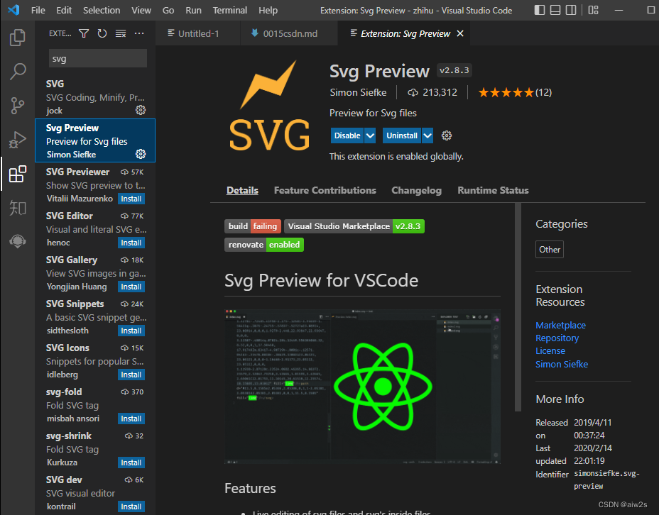 VSCode中Svg Preview插件的样子