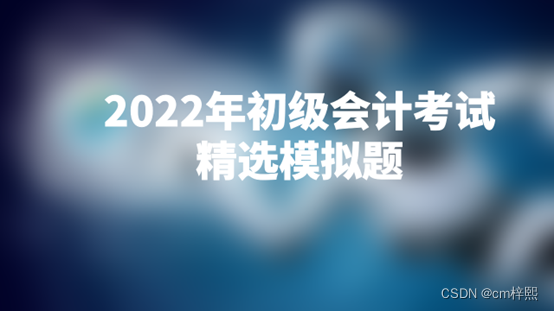 2022年初级会计考试精选模拟题