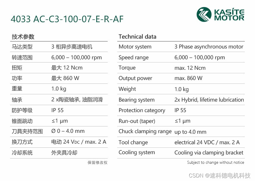 电动自动换刀高速电主轴的技术优势浅析