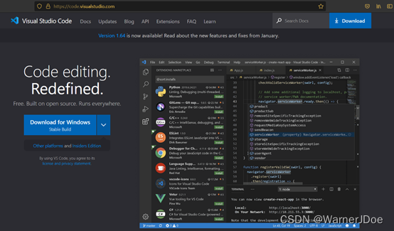Visual Studio Code官网页面