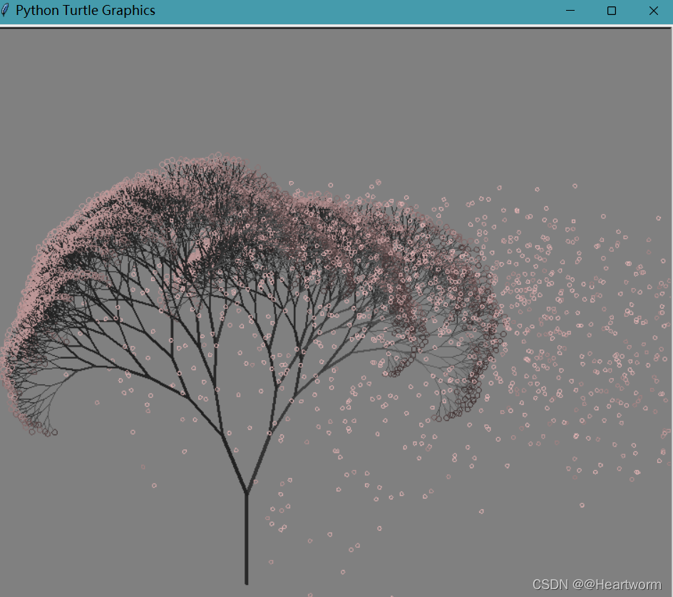 python实现画樱花树