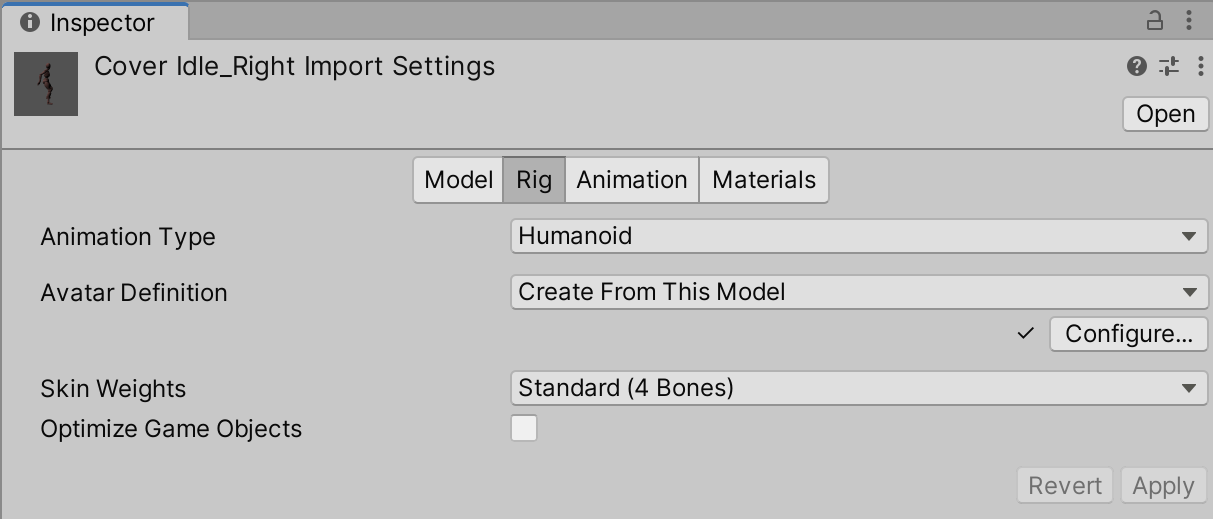 Animation Type：Humanoid