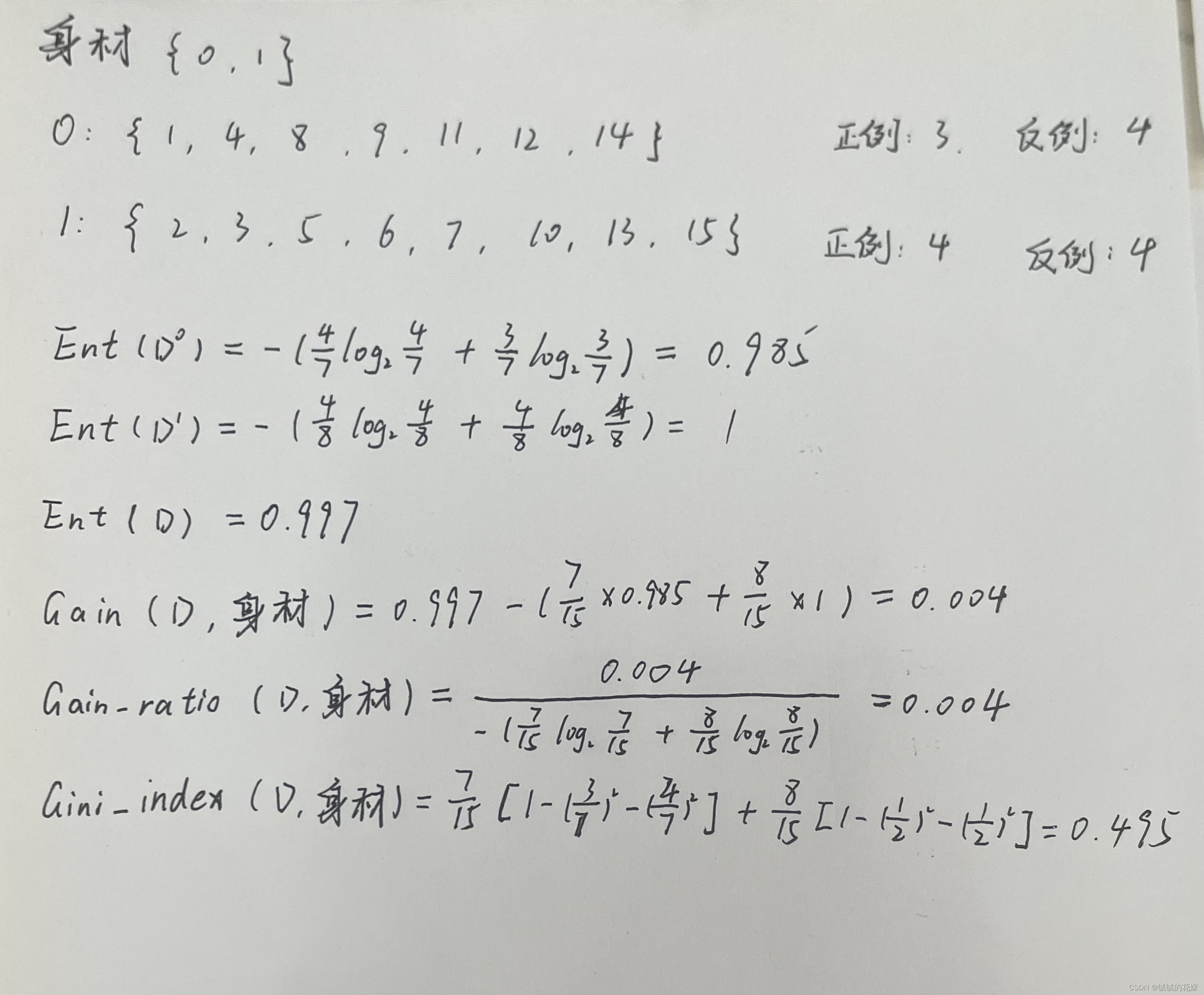 机器学习之决策树原理详解、公式推导（手推）、面试问题、简单实例（python实现，sklearn调包）