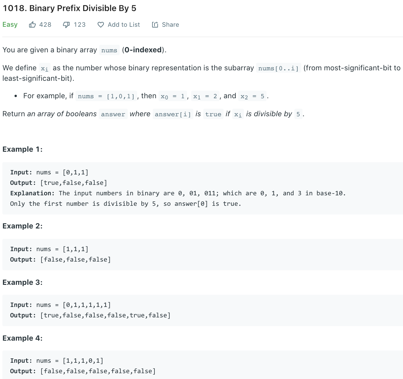 Binary Prefix Divisible By 5