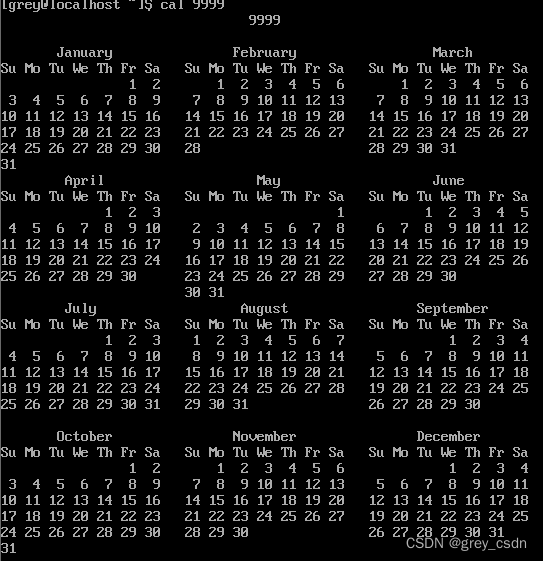 1718_Linux命令模式下查看日历