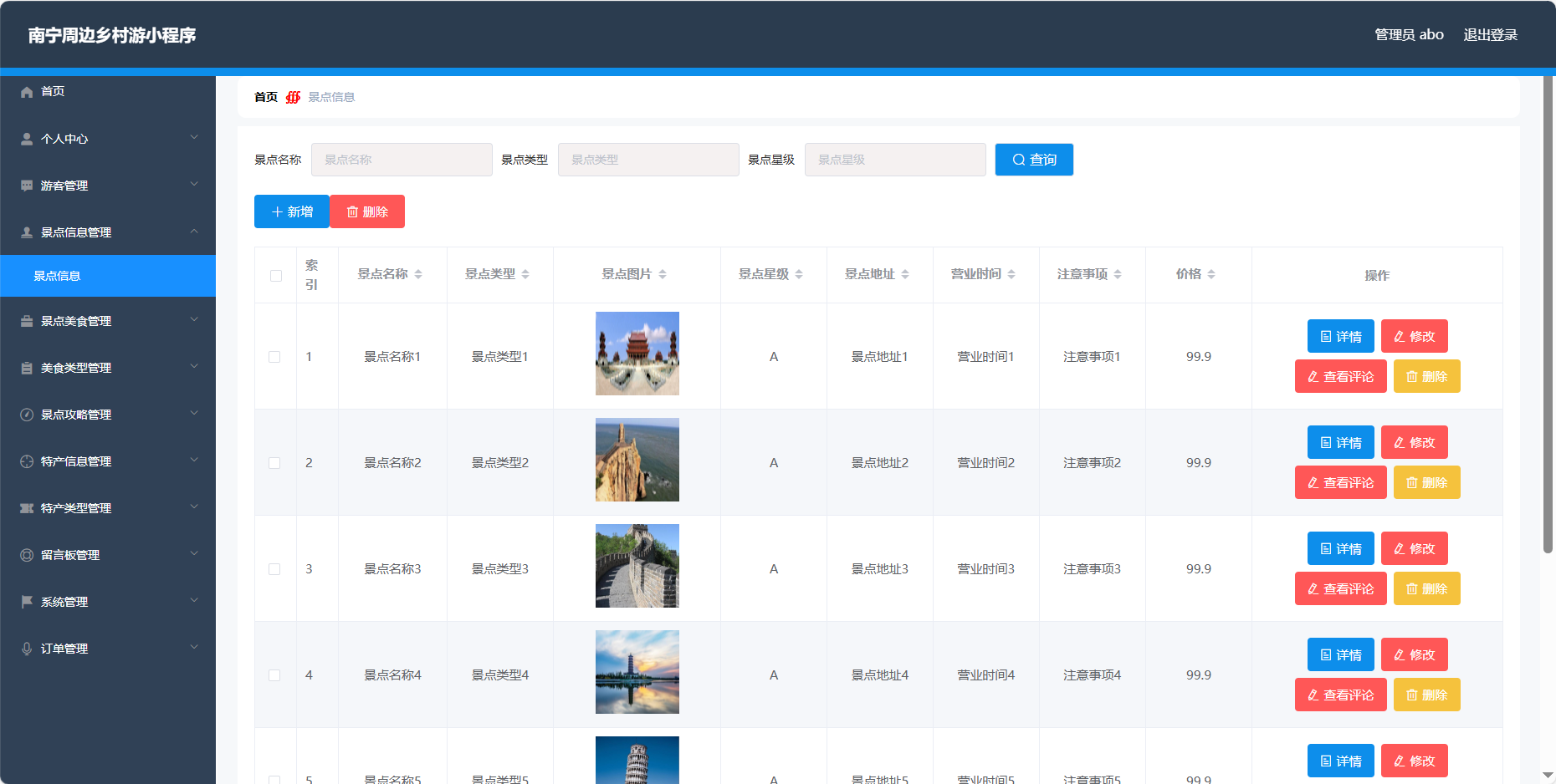 管理员-景点信息