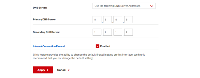 router DNs settings