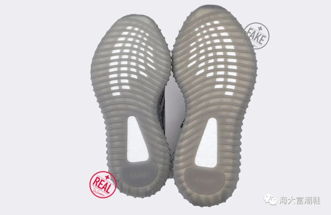 椰子350v2灰橙真假对比图片