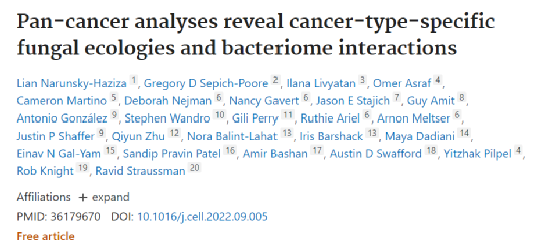 Pan-cancer analyses reveal cancer-type-specific fungal ecologies