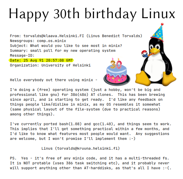 Linux 30岁了~我们也老了