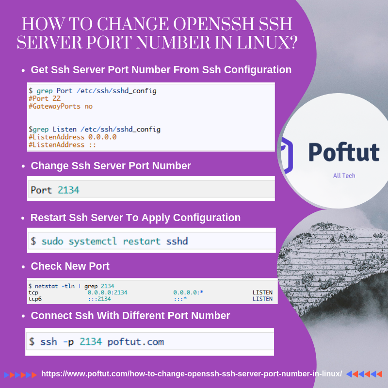  How To Change OpenSSH SSH Server Port Number In Linux? Infografic