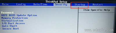 联想ThinkPad黑侠E570笔记本电脑BIOS设置U盘启动教程