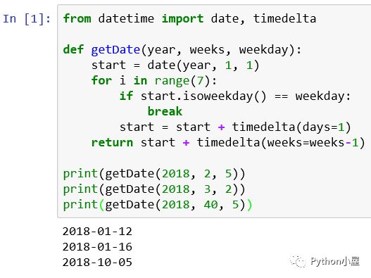 python輸入日期求星期幾，Python計算今年第n個周m是幾月幾號