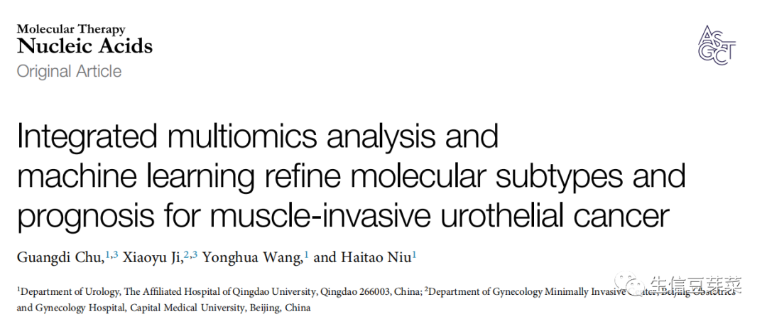 多组学+机器学习+膀胱癌+分型+建模