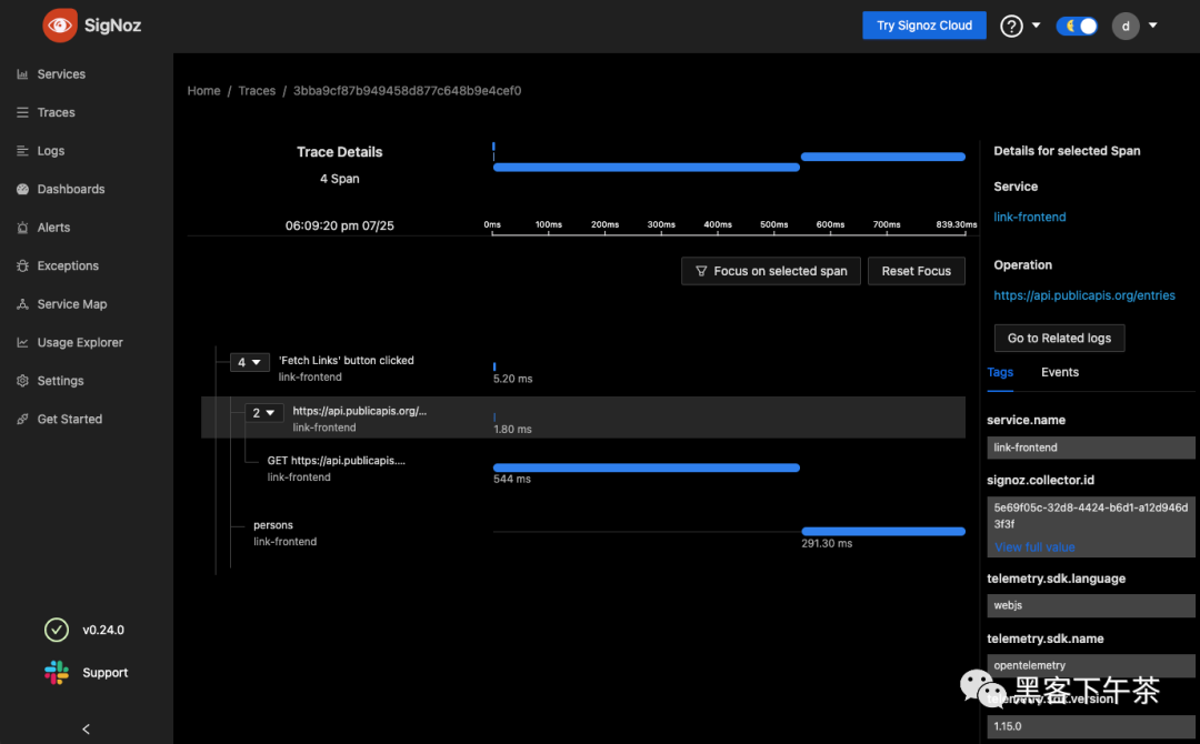 React 前端应用中快速实践 OpenTelemetry 云原生可观测性(SigNoz/K8S)