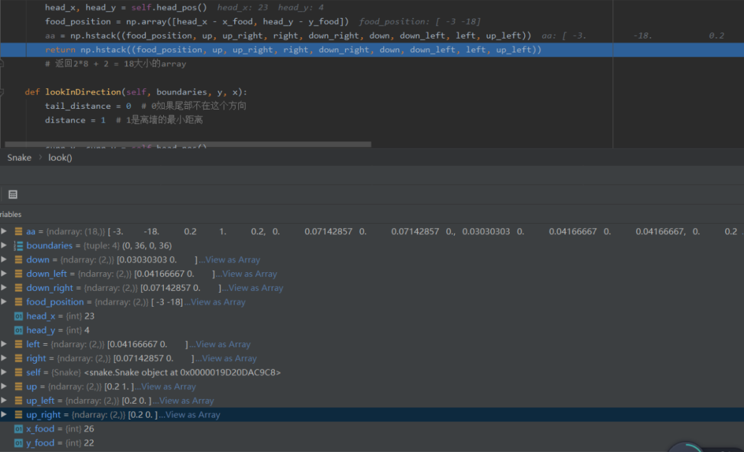 python 初始化一个4维向量_Python人工智能在贪吃蛇游戏中的运用与探索(中)-CSDN博客