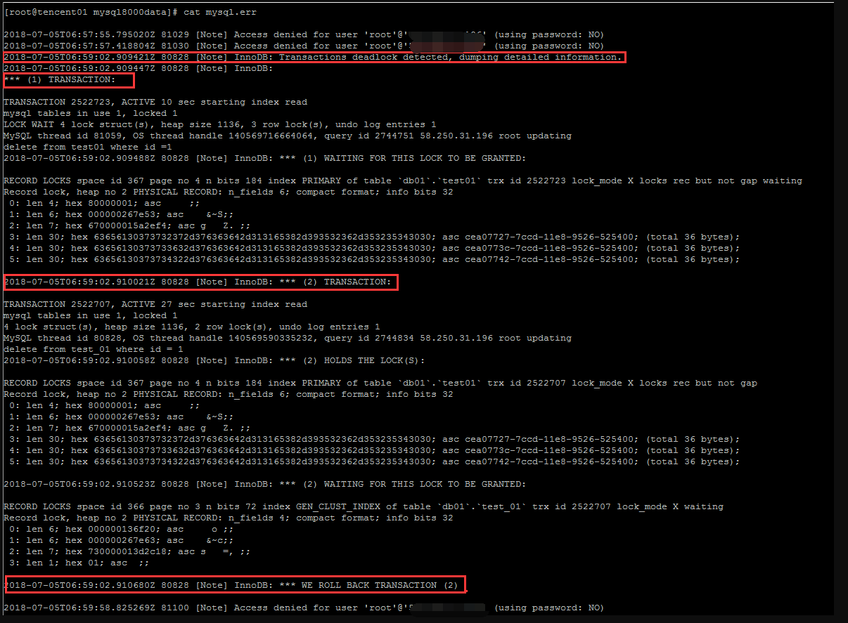 Mysql Deadlock Log innodb print all deadlocks errorlog MySQL 