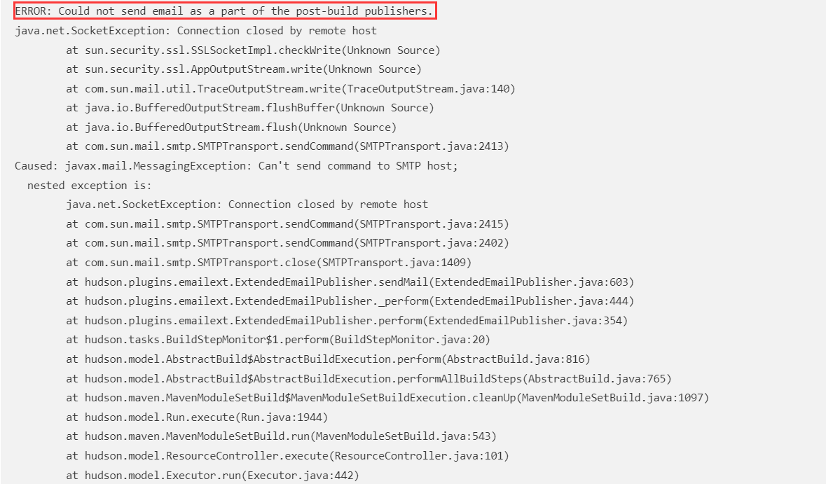 038236d881e8eae3a616b4ef9ef52b80 - 记一次jenkins发送邮件报错 一直报错 Could not send email as a part of the post-build publishers问题