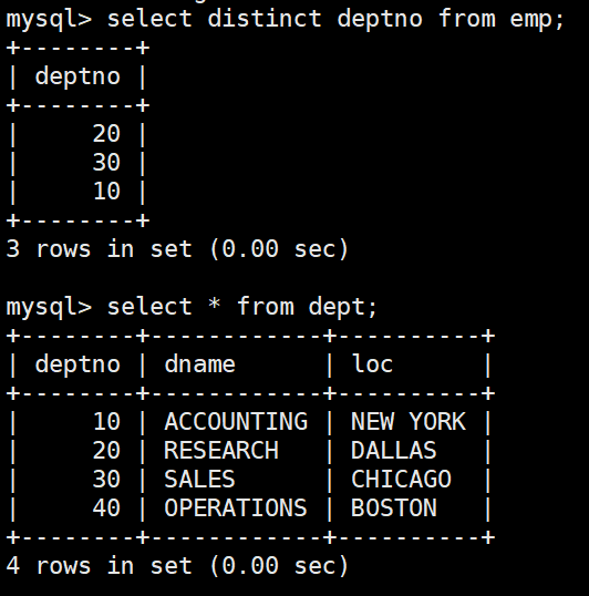 MySQL内外连接