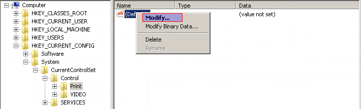 Modify Registry Data