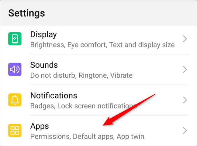 Open your Settings app and tap on "Apps."