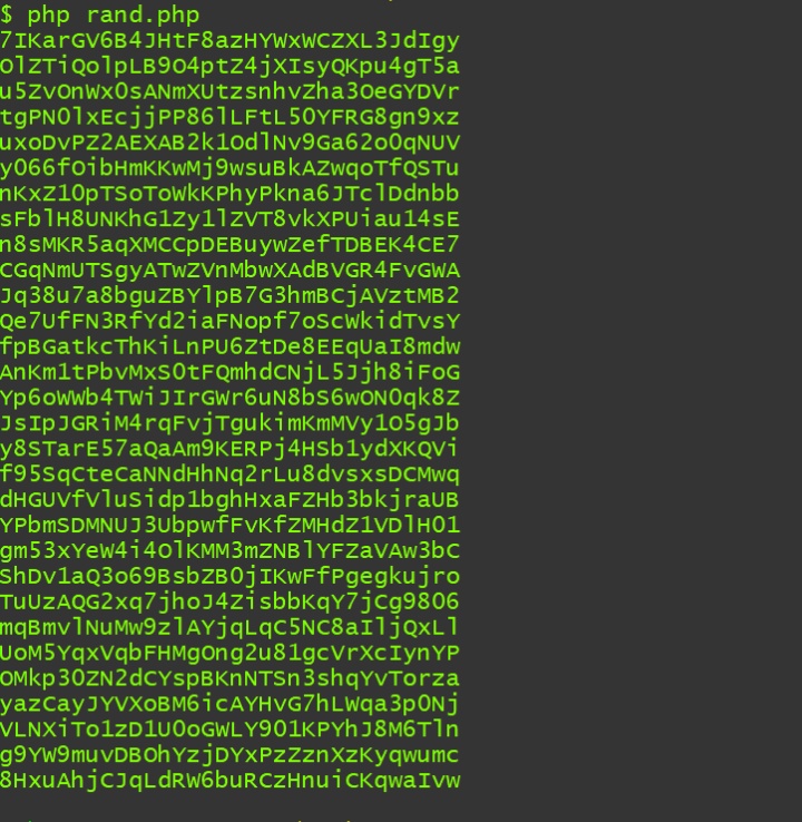 加密生成指定长度_3分钟短文 | PHP伪随机Token生成器，实地测试，效果感人！