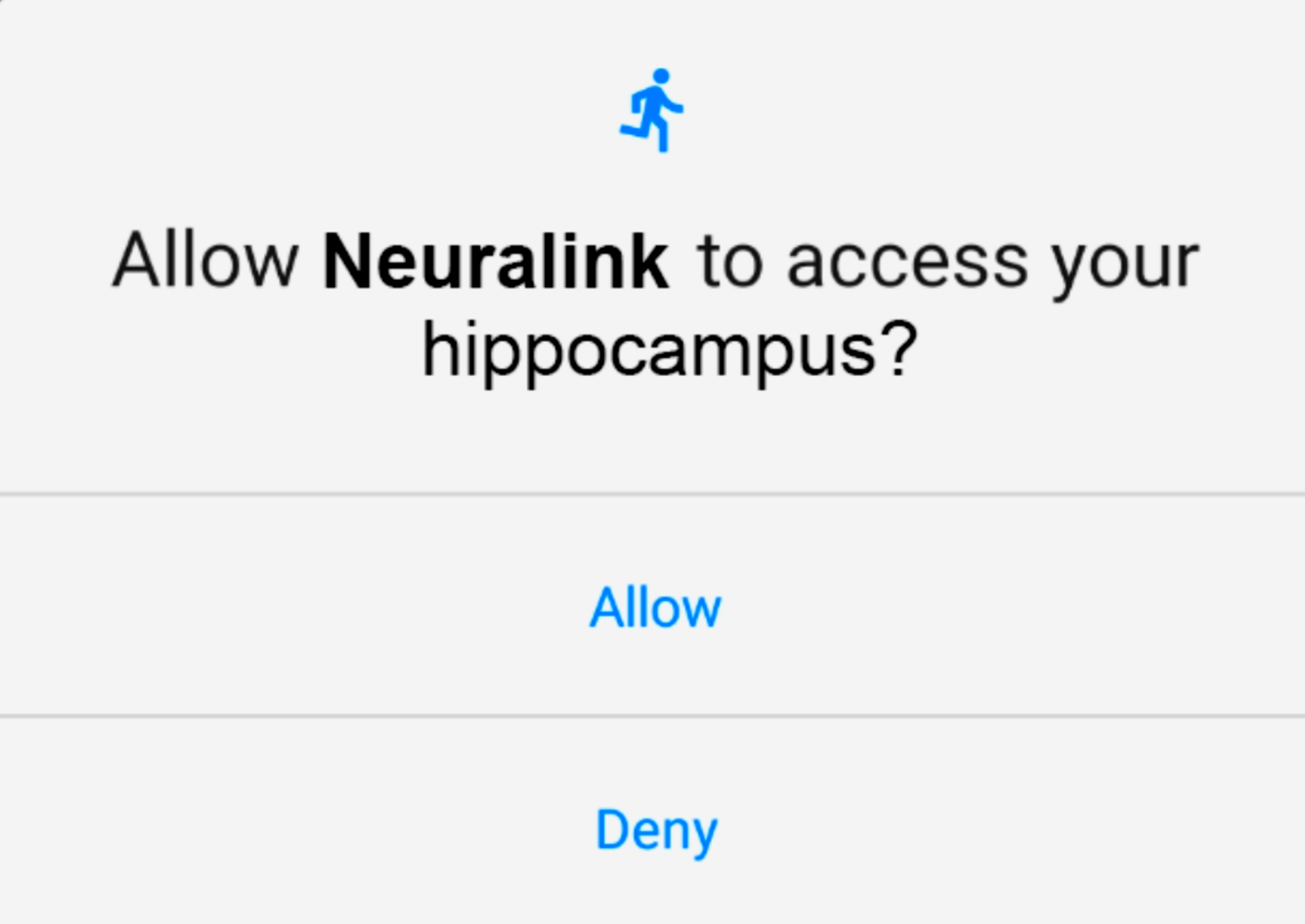 A possible notification asking for permission to access the brain