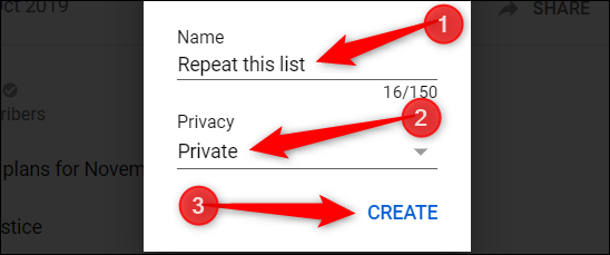 Give it a name, set the privacy setting, and then click "Create."