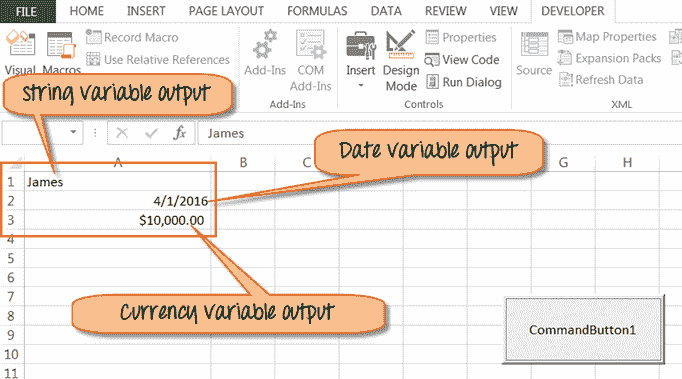 Excel VBA 变量，数据类型常量