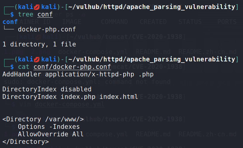 Apache HTTPD 多后缀名解析漏洞复现