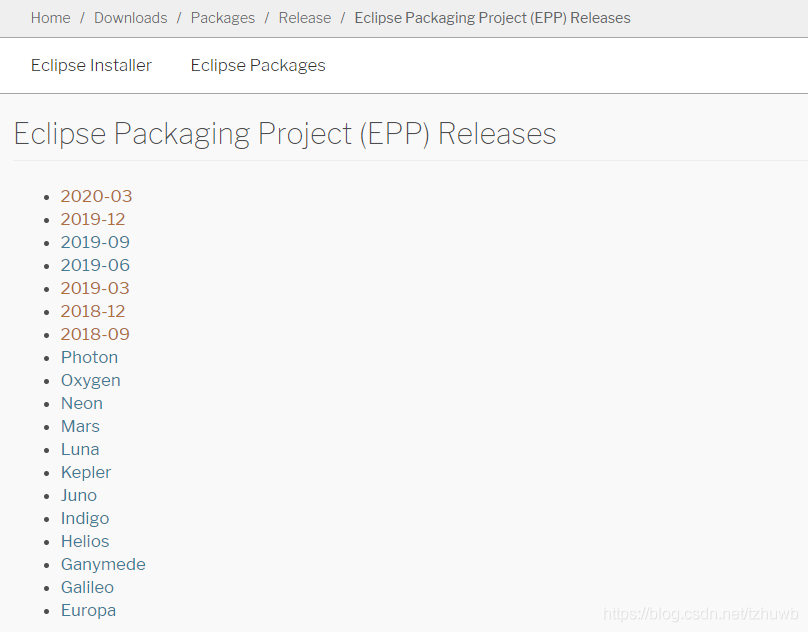 eclipse选择java版本_使用 Eclipse 开发版本选择和下载说明