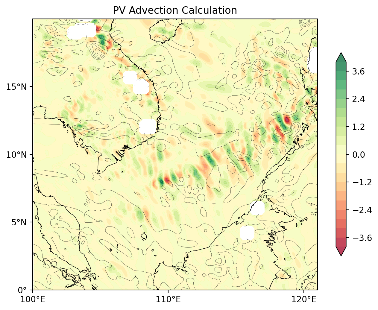 pv advection with metpy