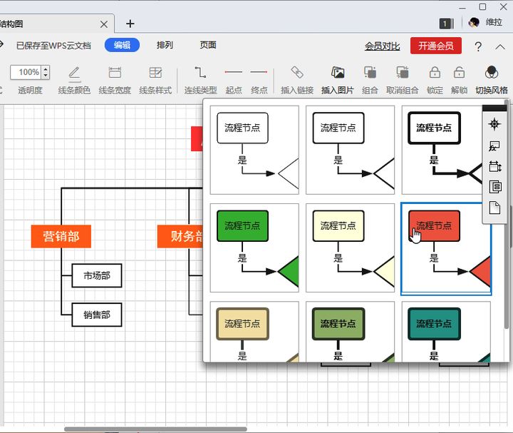 wps 复制流程图