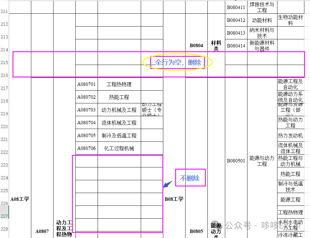 ExcelVBA在选择区域（有合并）中删除清除空行