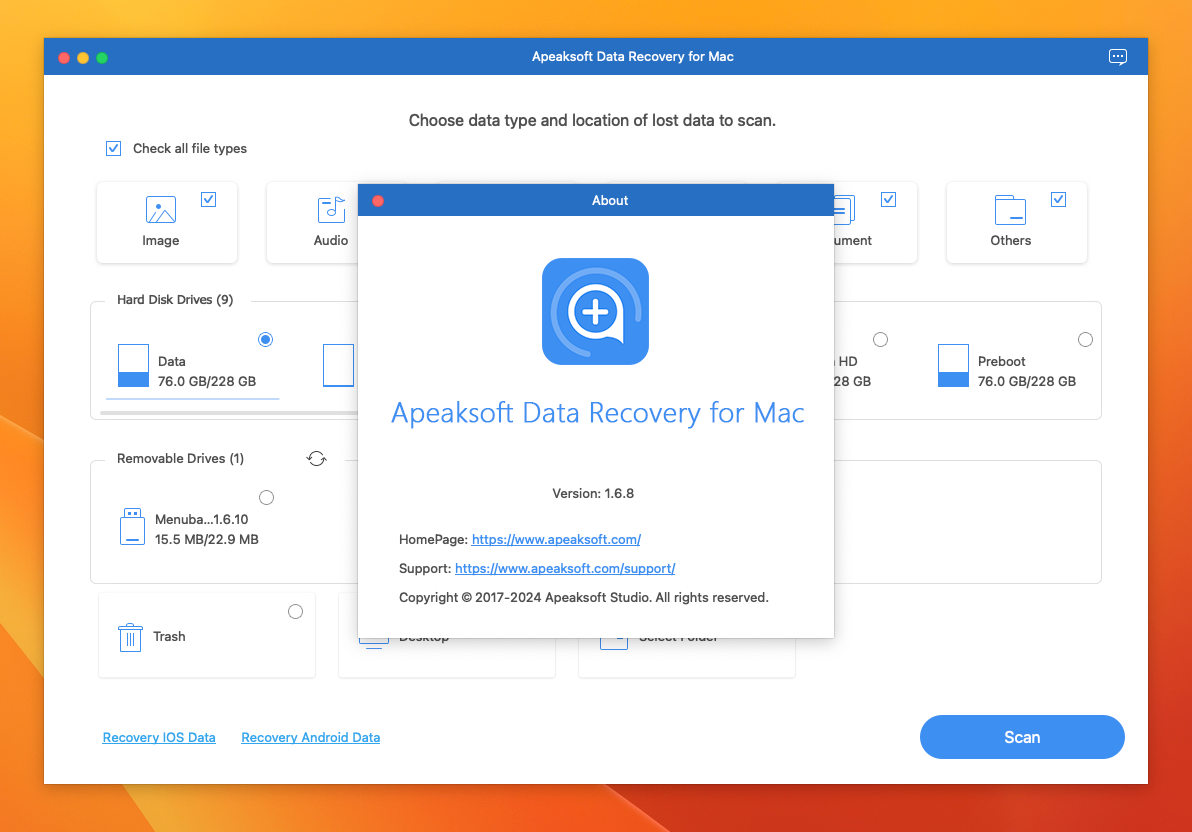 Apeaksoft Data Recovery for Mac v1.6.8 - 数据恢复软件