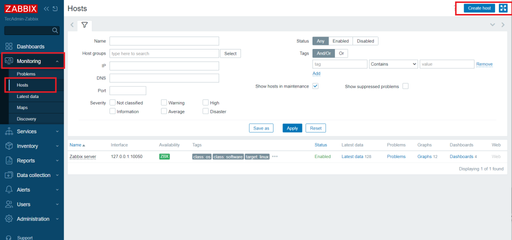 Adding New Host in Zabbix Server