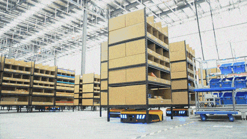 agv机器人托举结构agv货架让智慧仓库上升了一个新的段位