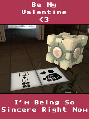 Glados Companion Cube valentine copy